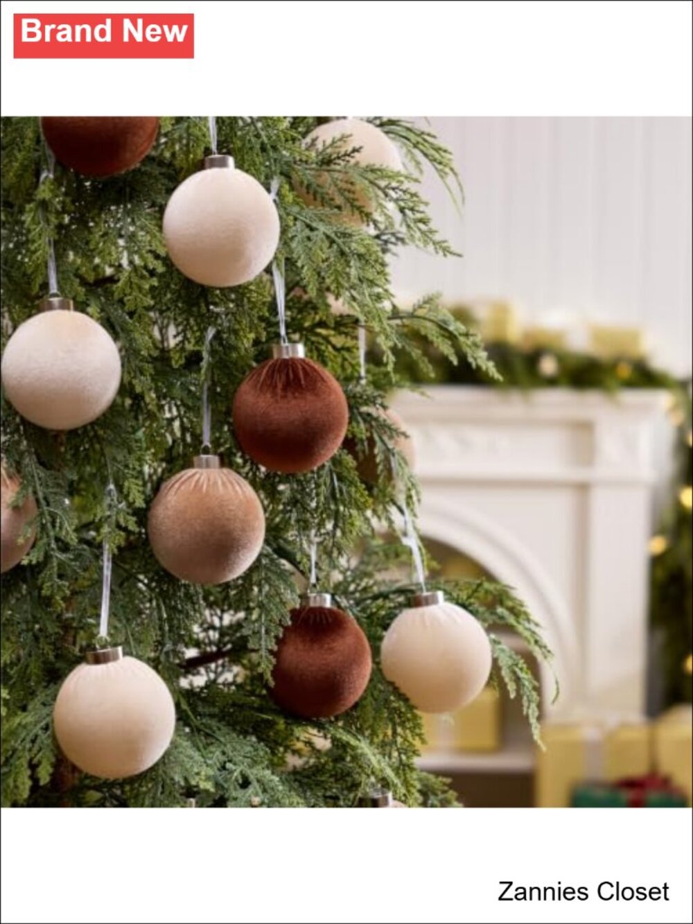 🎄 VeriNatural 15pc Velvet Christmas Ball Ornaments 3.15" Shatterproof Set